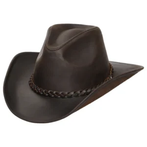 Buffalo Leather Cowboy Hat Chocolate