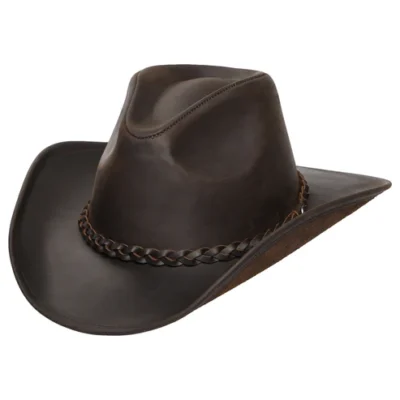 Buffalo Leather Cowboy Hat Chocolate
