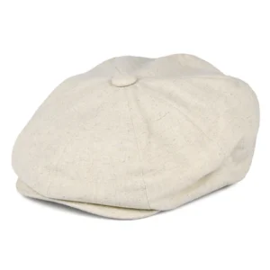 Cotton Linen Newsboy Cap Oatmeal