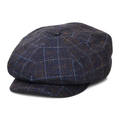 Tru Check Newsboy Cap - Blue-Multi