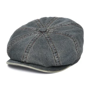 Denim Newsboy Cap - Washed Blue