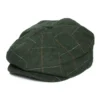 Brood Windowpane Herringbone Newsboy Cap - Moss-Orange