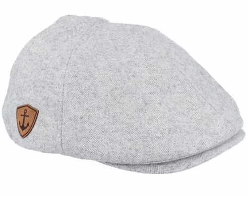 Anchor Shiled Patch Light Grey Ivy Flat Cap