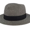 Paper Straw LinenBlack Fedora Hat