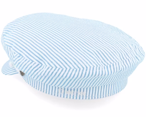 Fiddler Cap Off WhiteBlue Seersucker Vega Cap