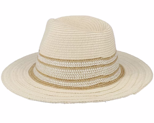 Fedora With Shiny Insert Linen-Gold Straw Hat