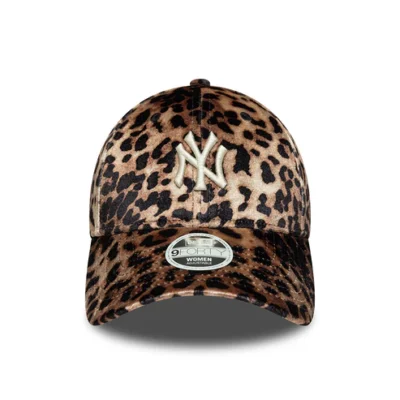 9FORTY New York Yankees Baseball Cap MLB Leopard Velour - Brown-Cream
