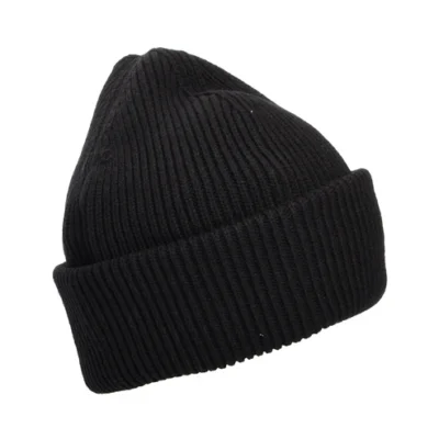 Cotton Flex Blend Beanie Hat - Black