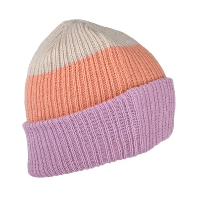 Womens New York Yankees Cuffed Beanie Hat - MLB Stripe - Lavender-Peach-Stone