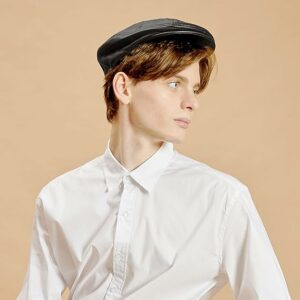 Premium Quality Genuine Leather Newsboy Cap