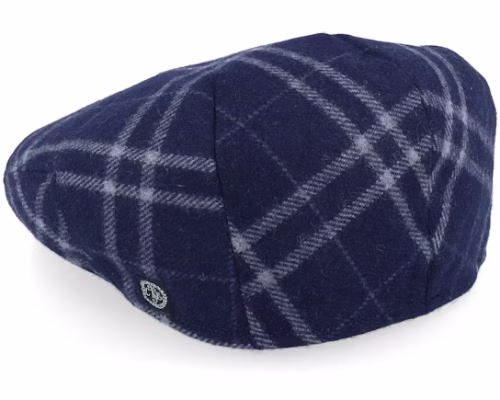 Carl Sr. Tartan Check Blue Flat Cap