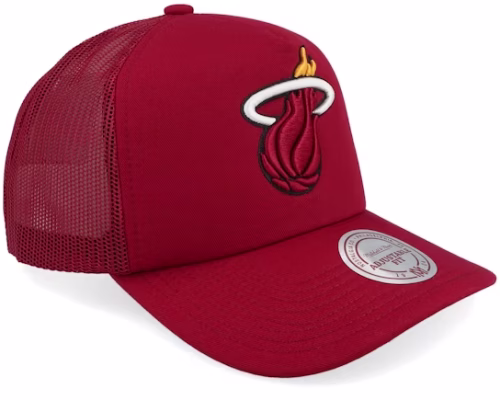 Miami Heat Evergreen Red A-frame Trucker