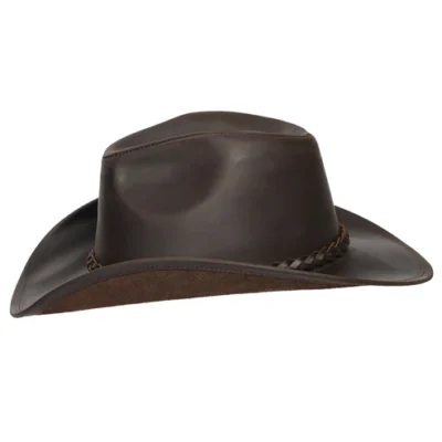 Buffalo Leather Cowboy Hat Chocolate