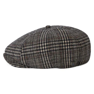 Brood Plaid Newsboy Cap - Khaki-Brown