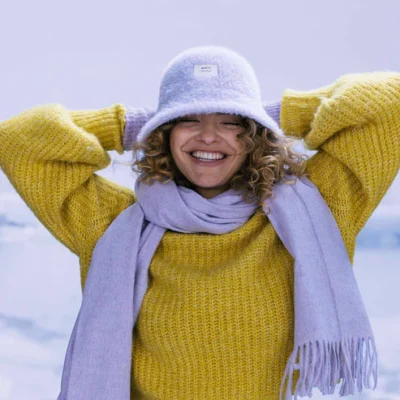Saraah Faux Fur Bucket Hat - Lilac