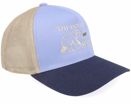 Direction Over Speed Light Blue/Khaki/Navy A-frame Trucker