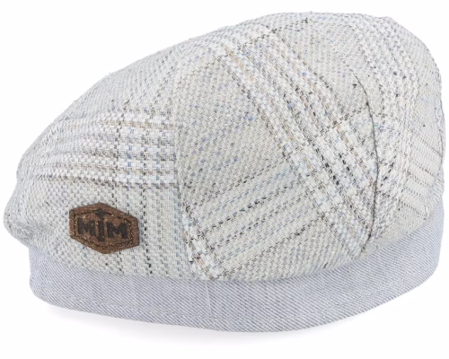 Jordan 41 LinenSilkWool Blue Check Flat Cap