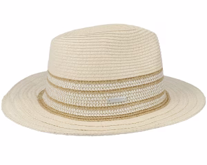 Fedora With Shiny Insert Linen-Gold Straw Hat