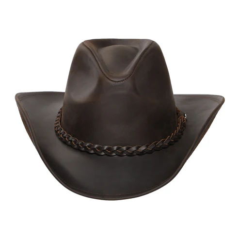 Buffalo Leather Cowboy Hat Chocolate