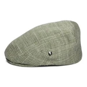 Textured Linen-Cotton Flat Cap - Olive-Natural