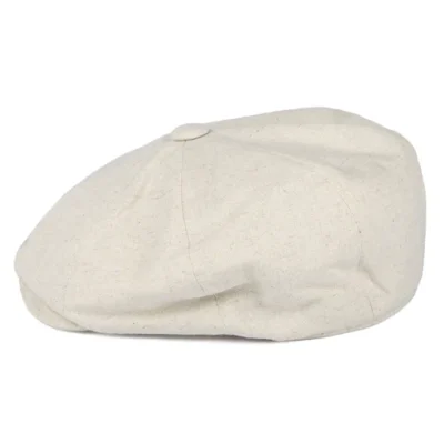 Cotton Linen Newsboy Cap Oatmeal