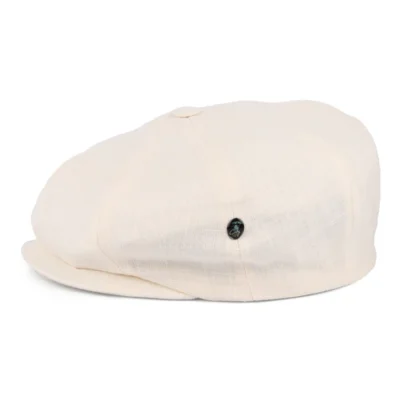 Linen Newsboy Cap - Cream