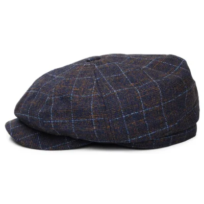 Tru Check Newsboy Cap - Blue-Multi