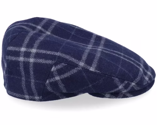 Carl Sr. Tartan Check Blue Flat Cap