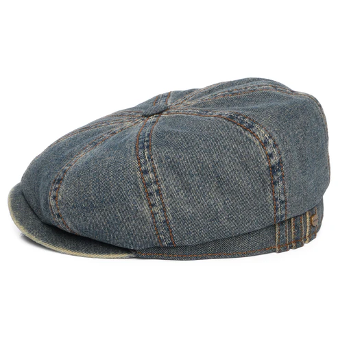 Denim Newsboy Cap - Washed Blue
