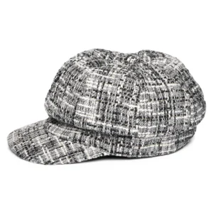Tweed Baker Boy Cap - Grey