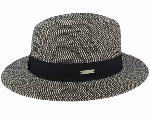 Paper Straw LinenBlack Fedora Hat