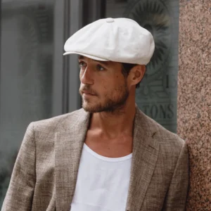 Cotton Linen Newsboy Cap Oatmeal