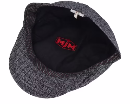 Driver 52 Wool Mix Navy Check Flat Cap