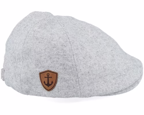 Anchor Shiled Patch Light Grey Ivy Flat Cap