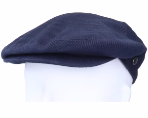 Cotton Navy Flat Cap