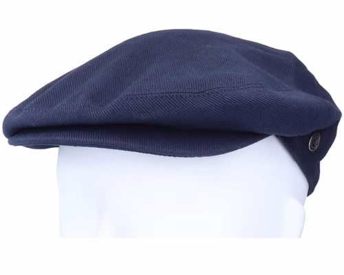 Cotton Navy Flat Cap