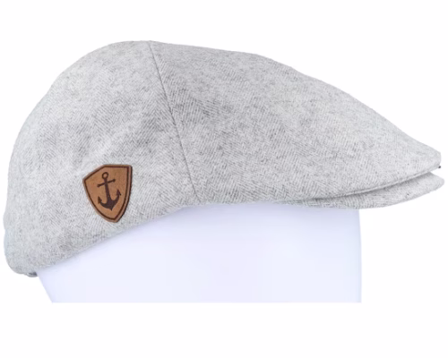 Anchor Shiled Patch Light Grey Ivy Flat Cap