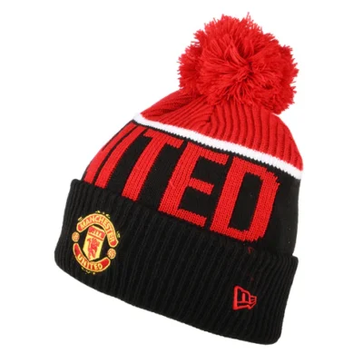Manchester United FC Bobble Hat - Sport - Black-Scarlet