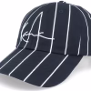 Signature Pinstripe Cap BlackWhite Dad Cap