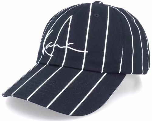 Signature Pinstripe Cap BlackWhite Dad Cap