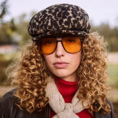 Systa Leopard Wool Blend Flat Cap - Brown