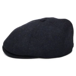 Claymore Wool Blend Newsboy Cap - Navy Blue