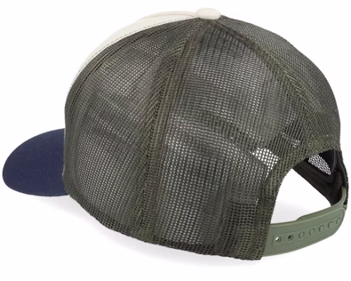 Pin Script StoneOliveNavy A-frame Trucker