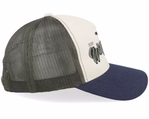 Pin Script StoneOliveNavy A-frame Trucker