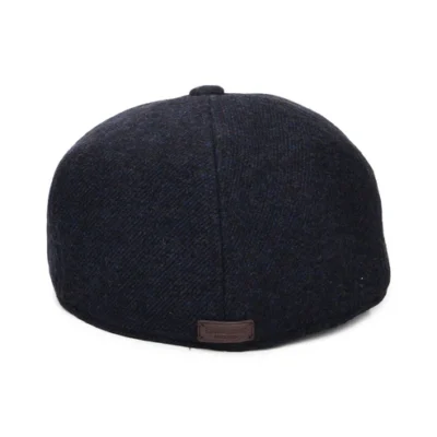Claymore Wool Blend Newsboy Cap - Navy Blue