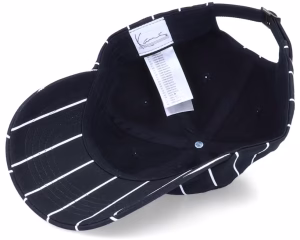 Signature Pinstripe Cap BlackWhite Dad Cap