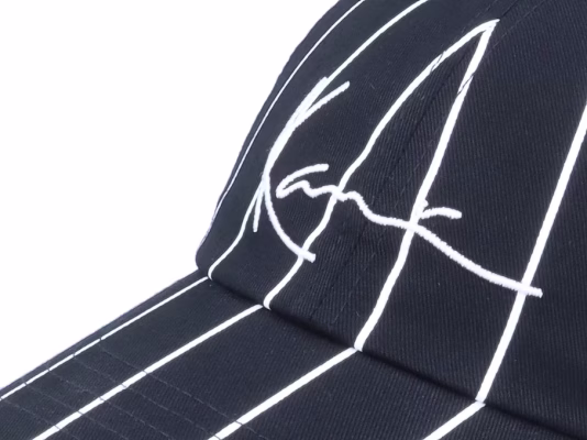 Signature Pinstripe Cap BlackWhite Dad Cap