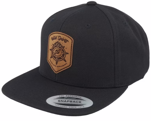 Compass Shield Brown Patch Black Baseball Cap
