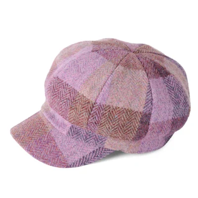 HARRIS TWEED Gabby Baker Boy Cap - Lavender