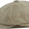 Men Vintage Adjustable Linen Newsboy Cap